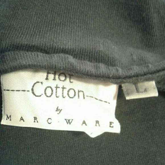 Hot Cotton by Marc Ware Large Tee Shirt Black Stars Long Sleeves Layering Stones - Picture 6 of 6